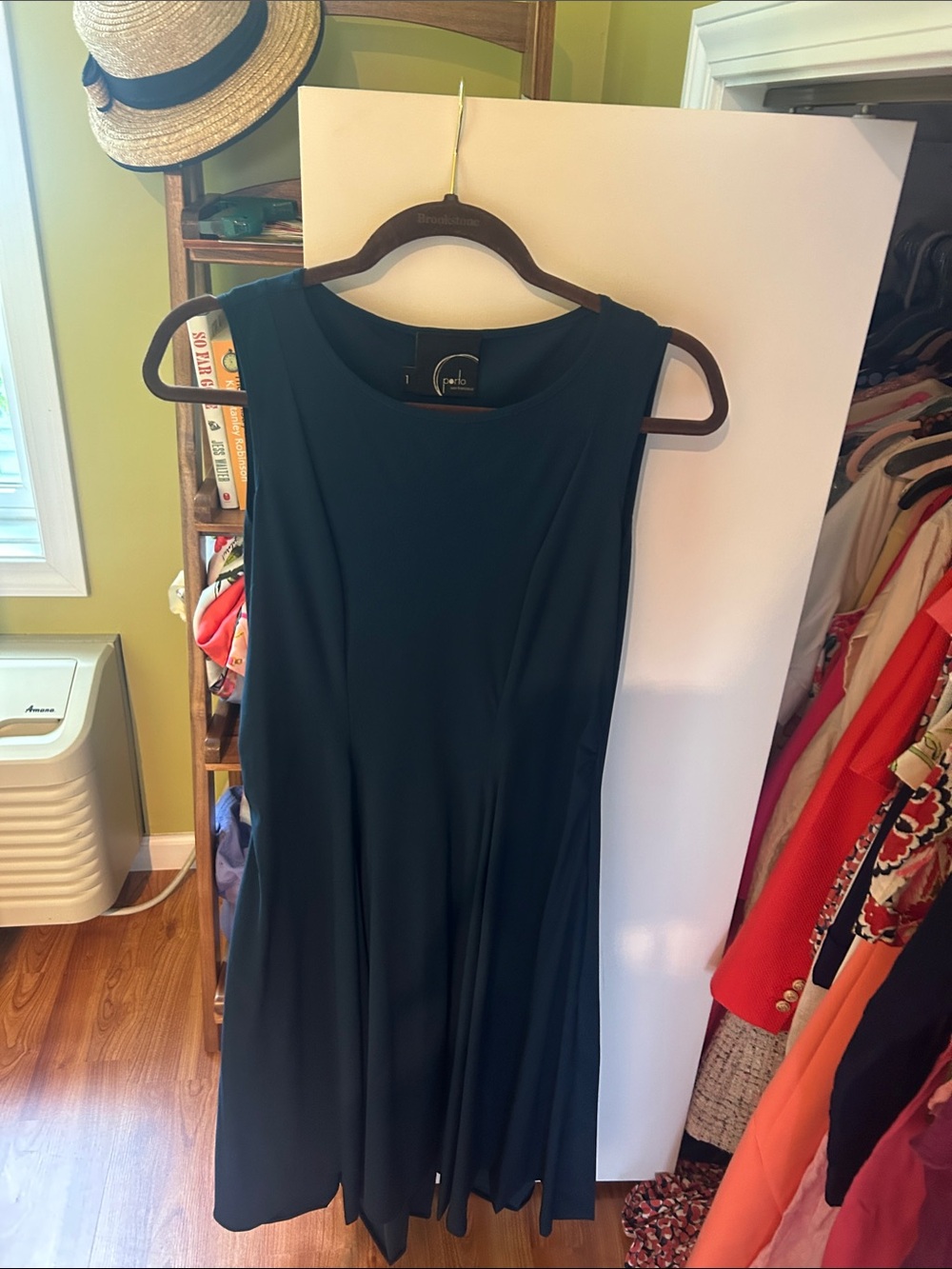 Porto sleeveless Midi Dress in Dark Teal